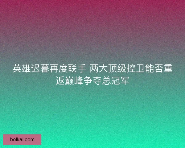 英雄迟暮再度联手 两大顶级控卫能否重返巅峰争夺总冠军